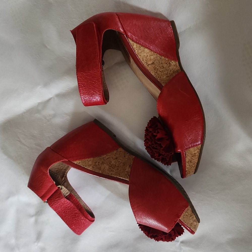 Miz Mooz Red Genuine Leather Sandals